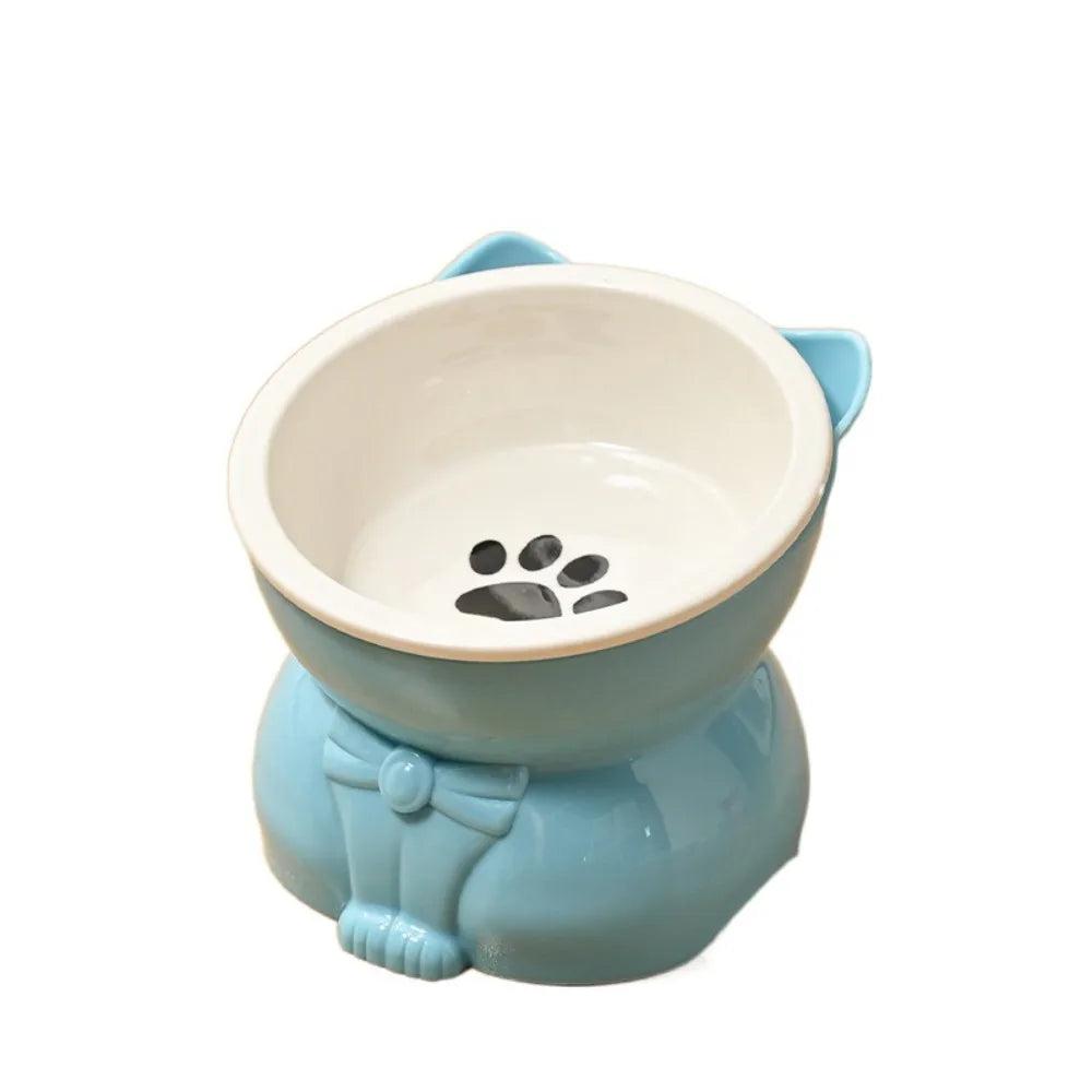 Ciotola in ceramica per gatti e cani, design inclinato antiscivolo