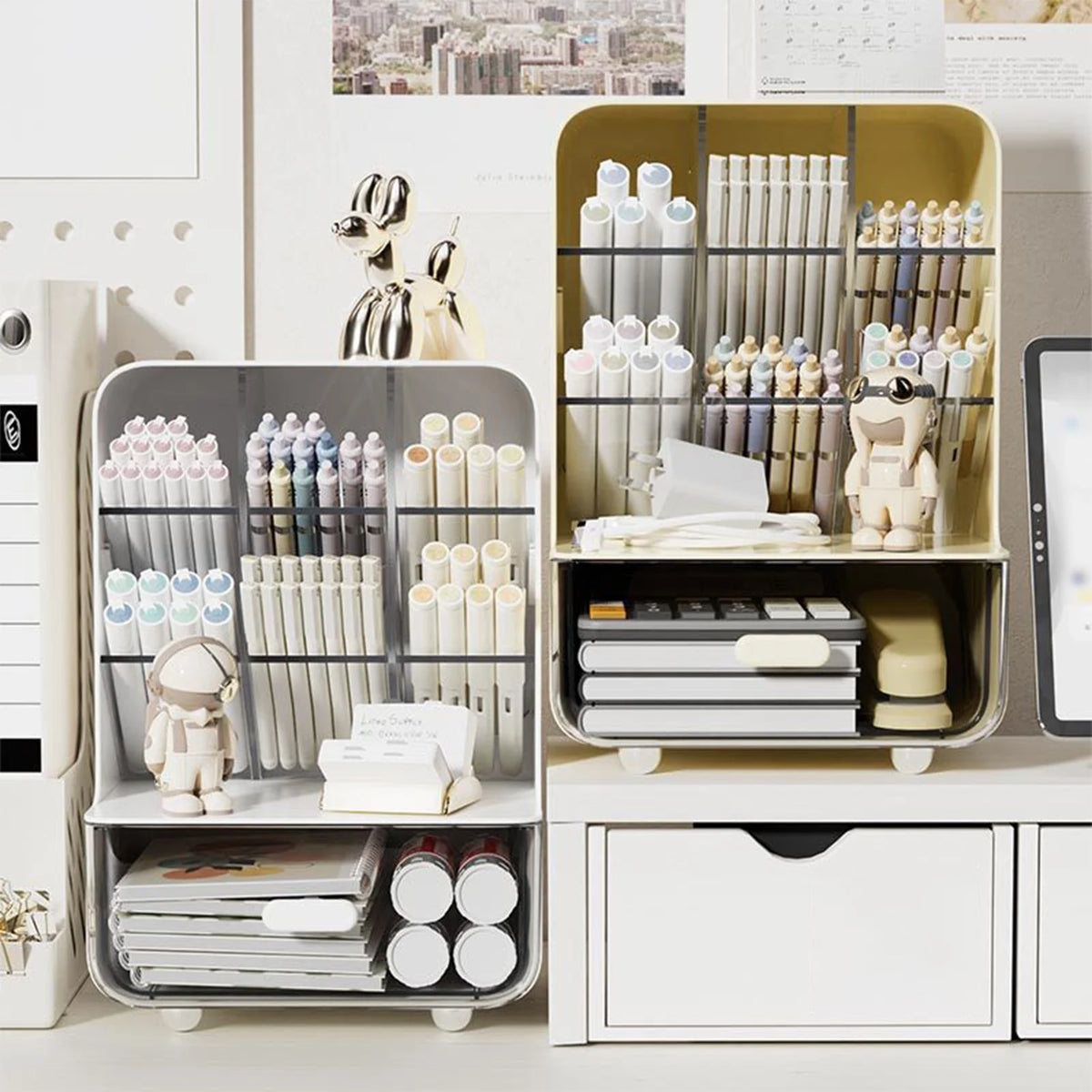 Clear Desk Organizer Pen Holder Multi-layer Pencil Storage Box Office Stationery Supplies Organizer Home School Desk Accessories