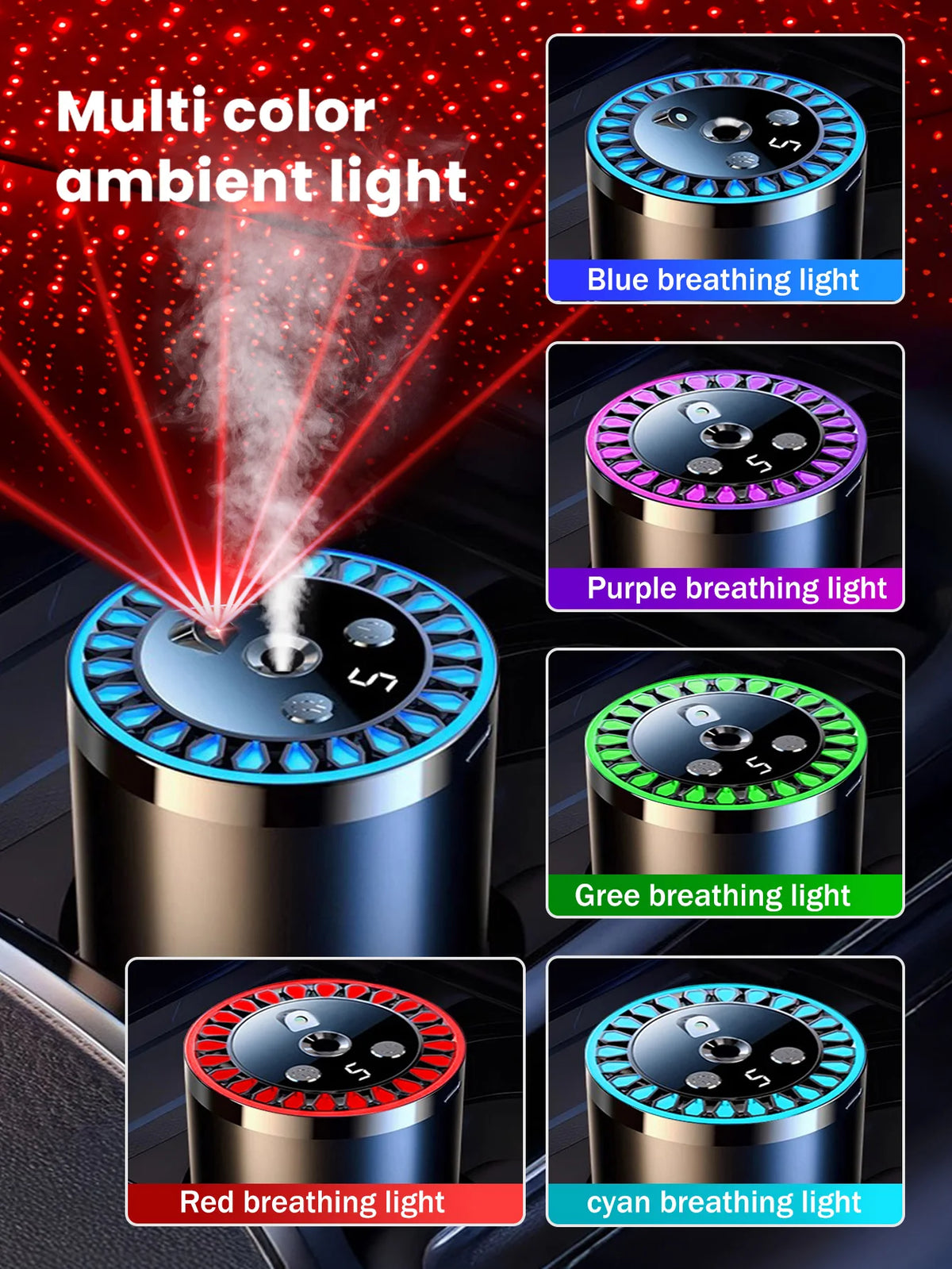 Lampada romantica a luce multicolore ricaricabile con diffusore aromatico per…