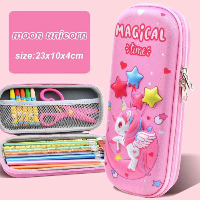 Astuccio 3D Kawaii in EVA, grande capacità, impermeabile, leggero per scuola