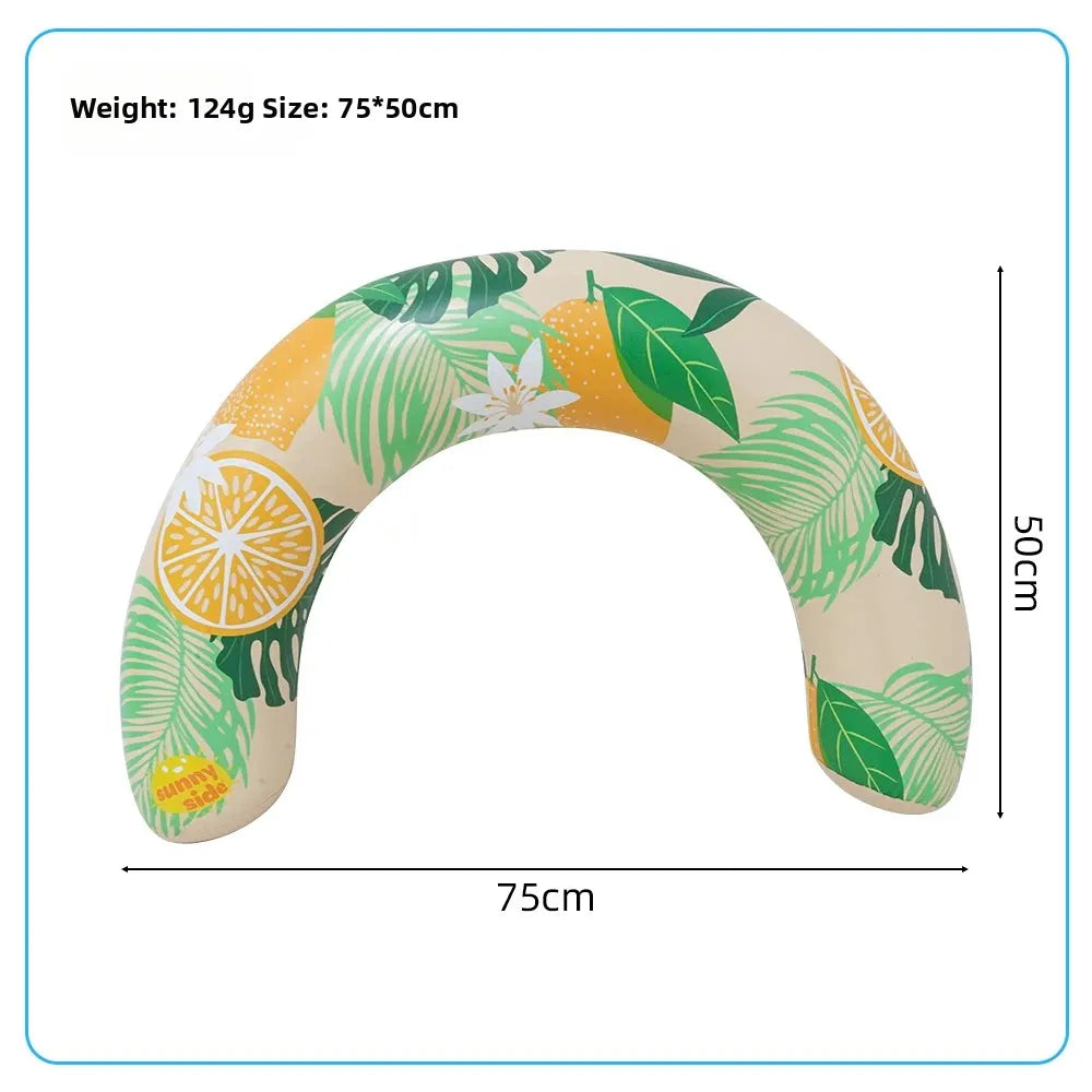 Bouée gonflable en forme de U, siège de piscine flottant avec soutien confortable pour le cou et le dos pour piscine, plage et sports nautiques