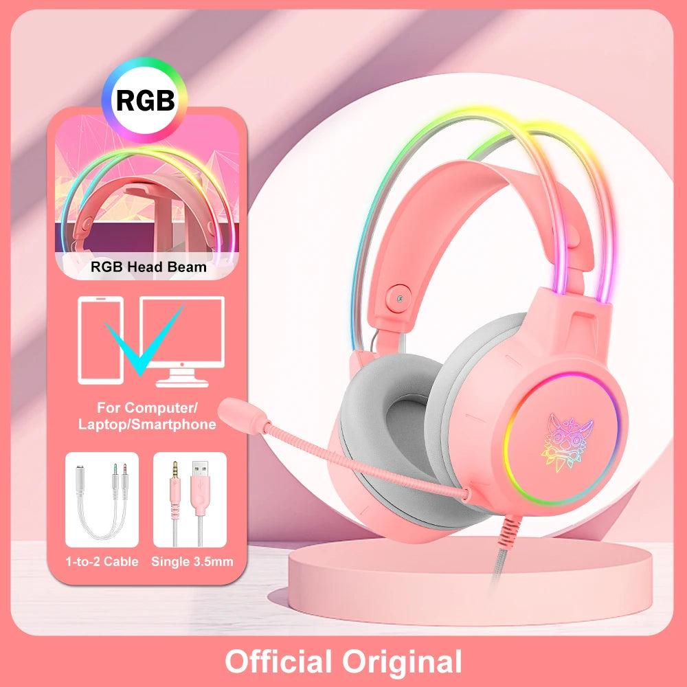 Cuffie Gaming ONIKUMA X15 Pro con RGB e Microfono Flessibile