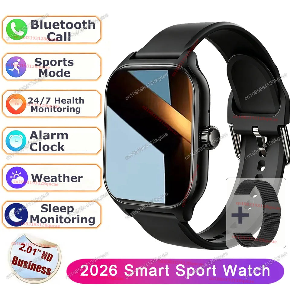 Smartwatch 2.01'' Waterproof Fitness con Monitor Cardiaco e Chiamate