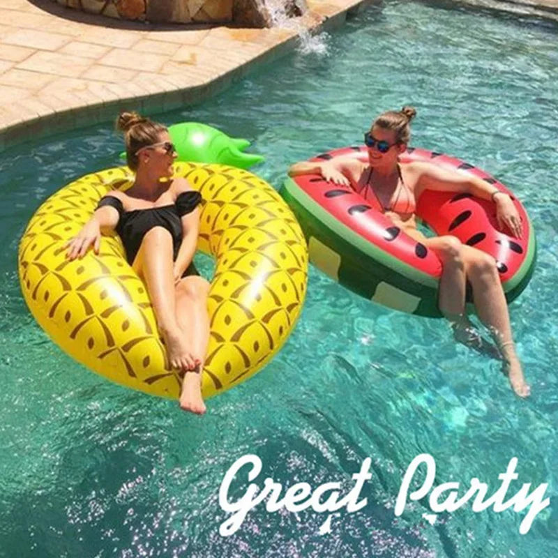 Ciambella Piscina Ananas con Schienale per Adulti e Bambini