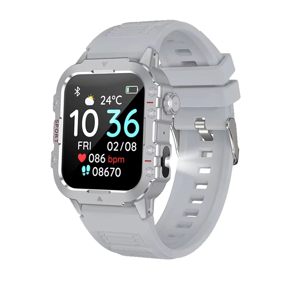 Smartwatch sportivo 2026 con monitor cardio, SpO2, sonno e torcia LED