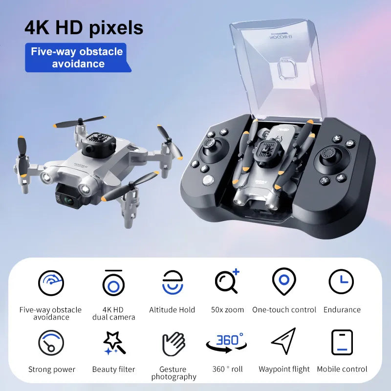 Mini Drone 4K con Doppia Camera, Evitamento Ostacoli a 5 Lati e Ali Pieghevoli…