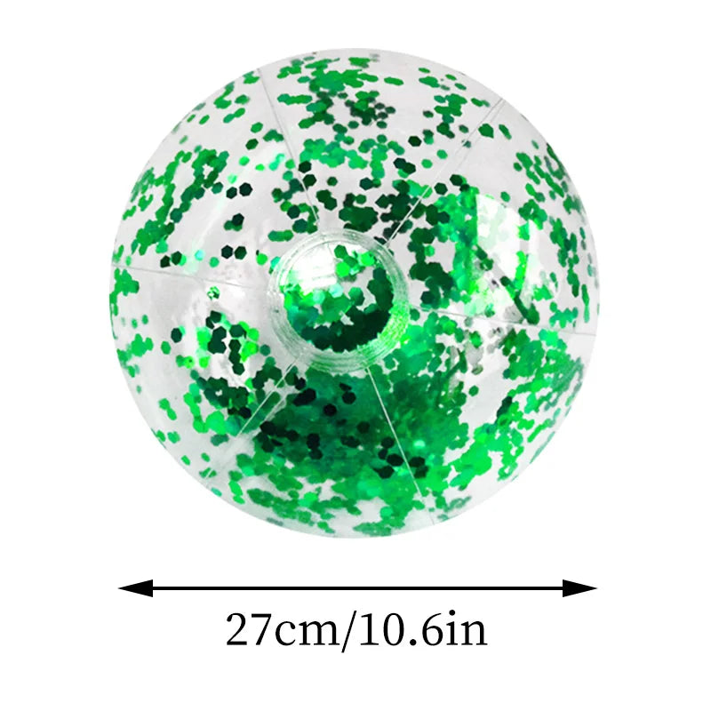 Palla da spiaggia gonfiabile con paillettes - 27 cm, colori vivaci