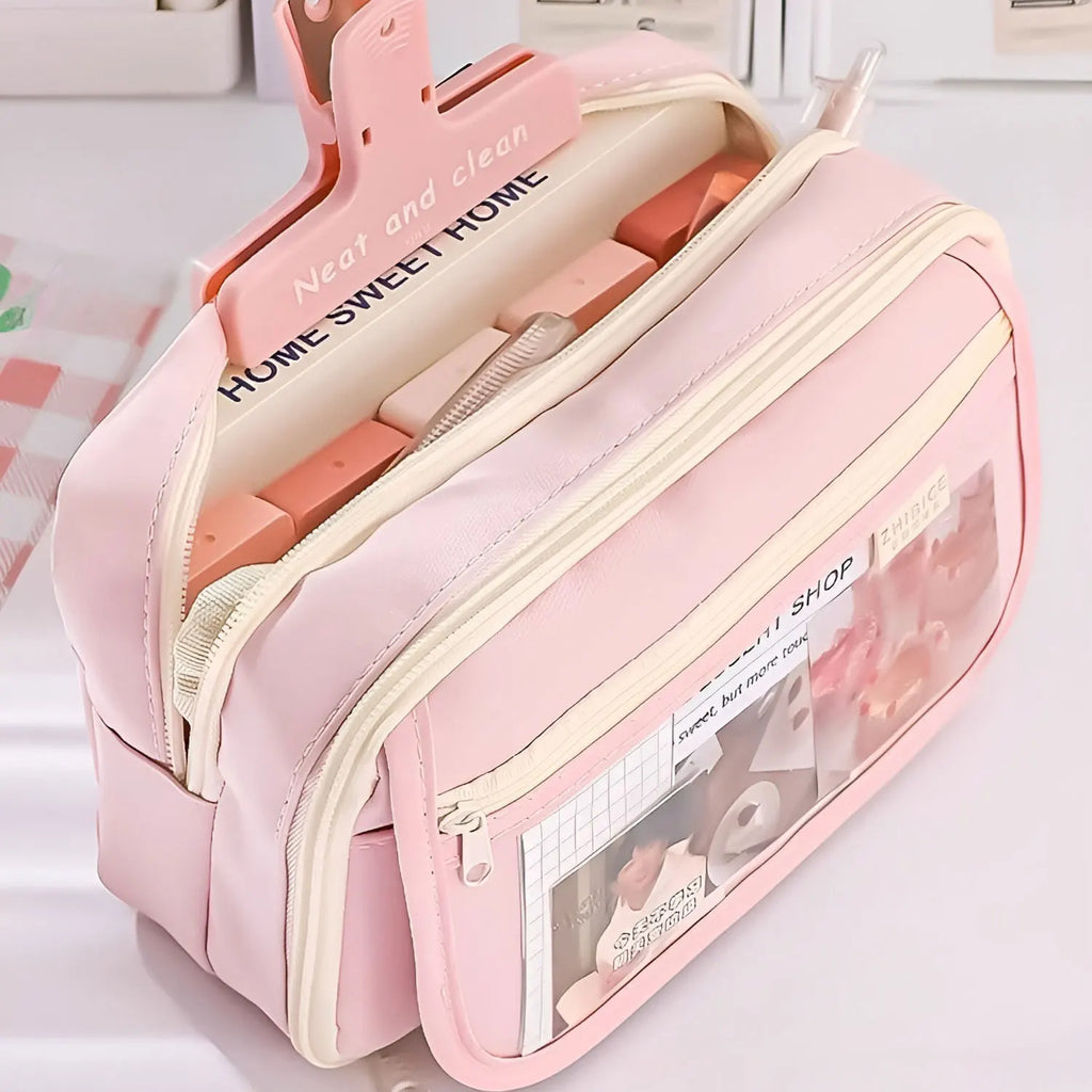 Trousse Kawaii multicouche en tissu Oxford - Organisateur scolaire avec…