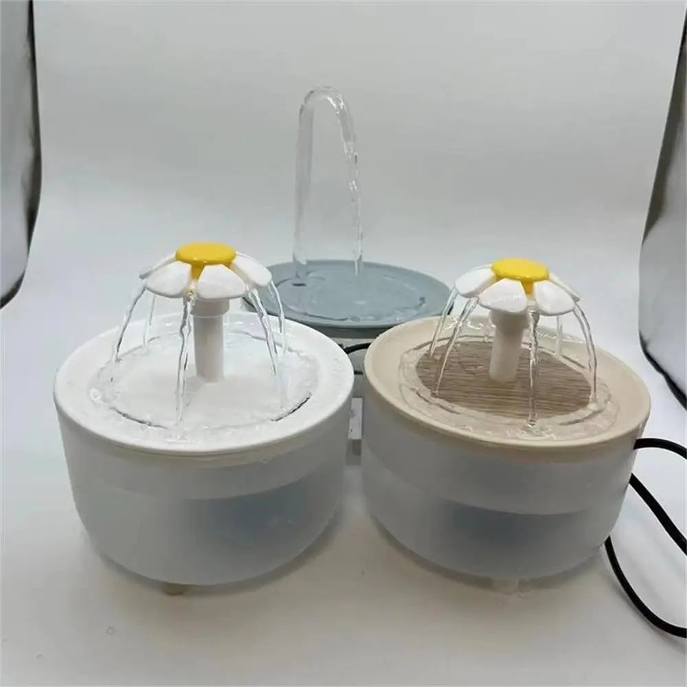 Fontana d'acqua per animali, 1,2 L, filtro auto, ricarica USB, 3 flussi