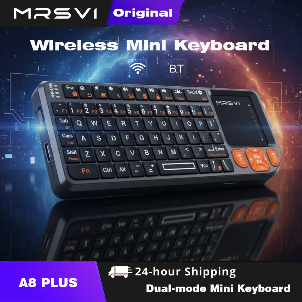 Mini tastiera wireless con touchpad e retroilluminazione RGB, Bluetooth e…