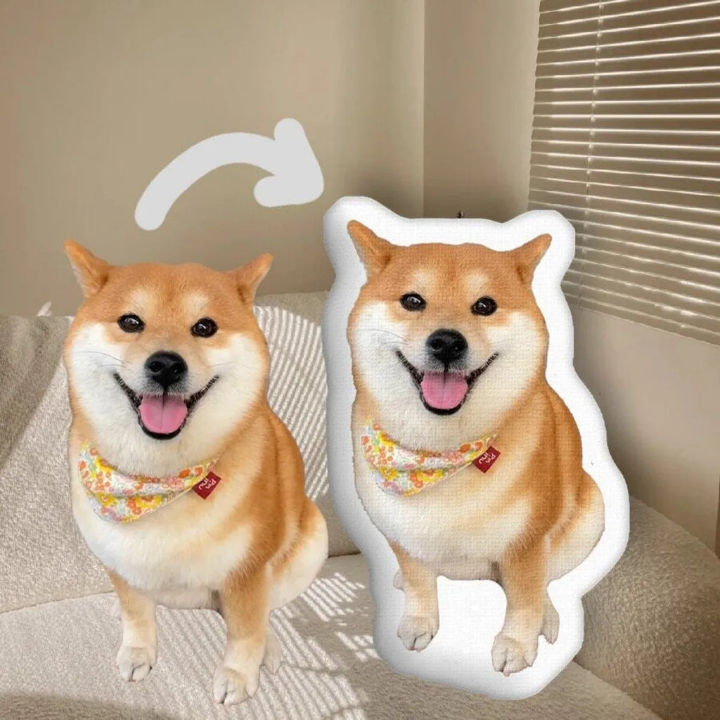 Cuscino 3D Personalizzato per Animali – Forma a Gatto o Cane, Ricordo in Peluche