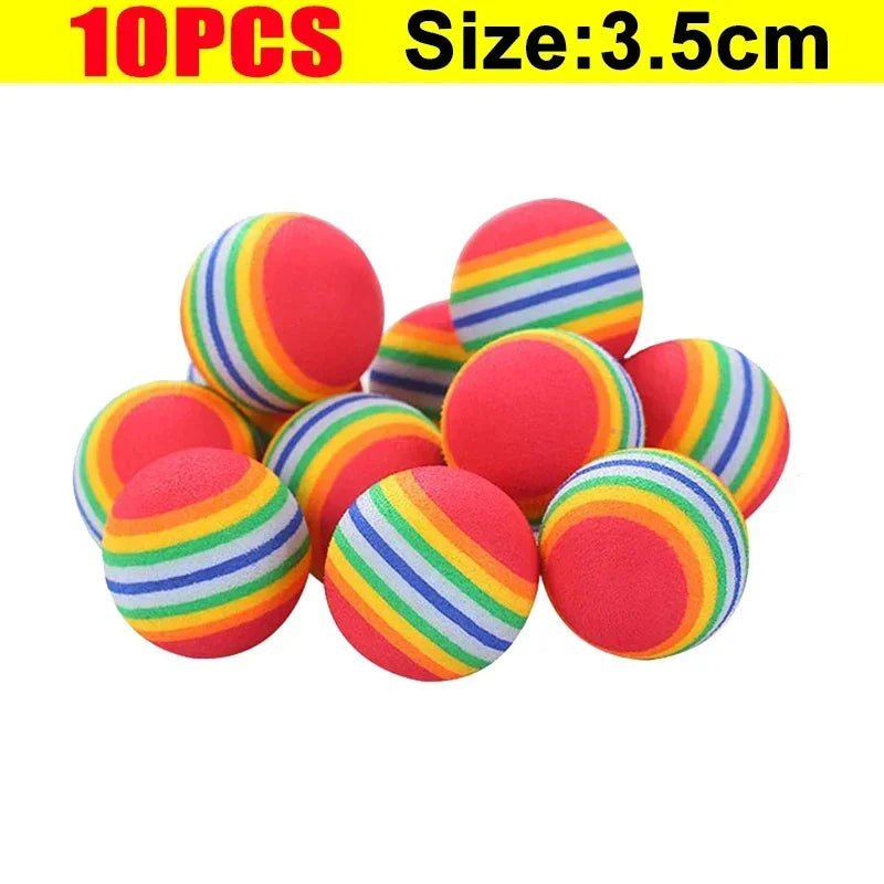 Palline giocose arcobaleno EVA per cani e gatti – Set da 10/30/50/100