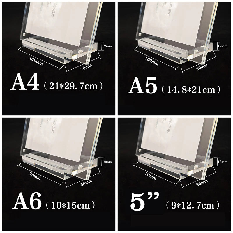 Acrylic Desktop Display Frame Transparent Photo Frame Poster Display Stand Postcard Certificates Price Tags Display Frame
