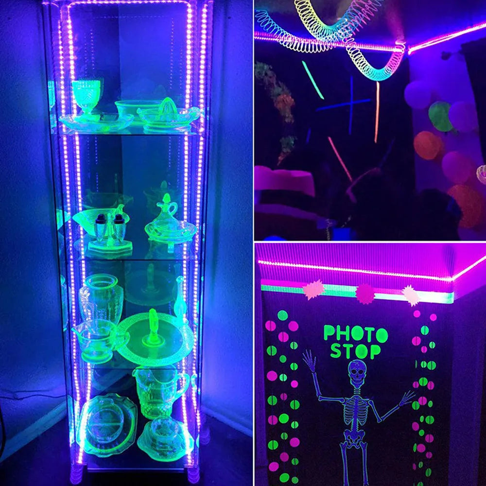 UV Led Strip Light 5V UVA Light 395-405nm SMD2835 Ultraviolet Ray LED Diode Ribbon Purple Tape Lamp USB With Switch 60LEDs/m