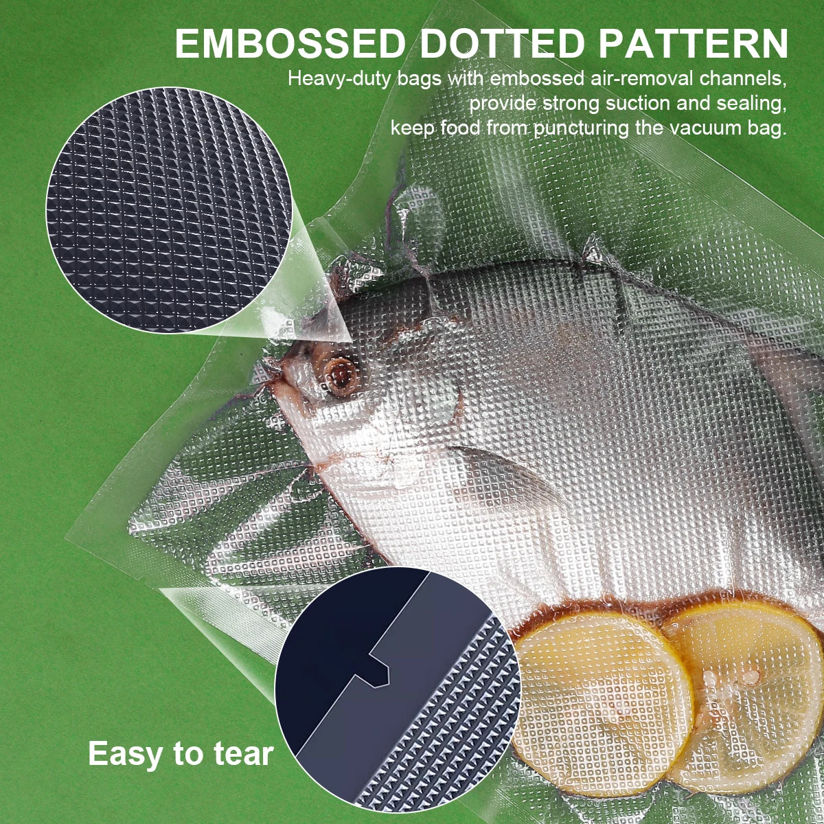 Vacuum Sealer Bags, Food Storage Pouches, Freshness Preservation for Kitchen, Compatible with Vacuum Sealer Machine Accessories