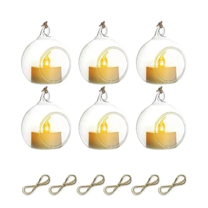 Portacandele in vetro a globo per tealight – Set 6 o 12 pezzi, vasi succulente…