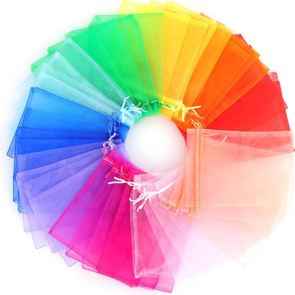 100 Sacchetti Organza con Cordoncino, Confezioni Regalo Joyeria Feste Matrimonio