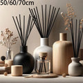 50pcs L50/60/70cm Black Fiber Rattan Sticks for Reed Diffuser Aroma Essential Oil Air Freshener Decorative Home Fragrance Sticks