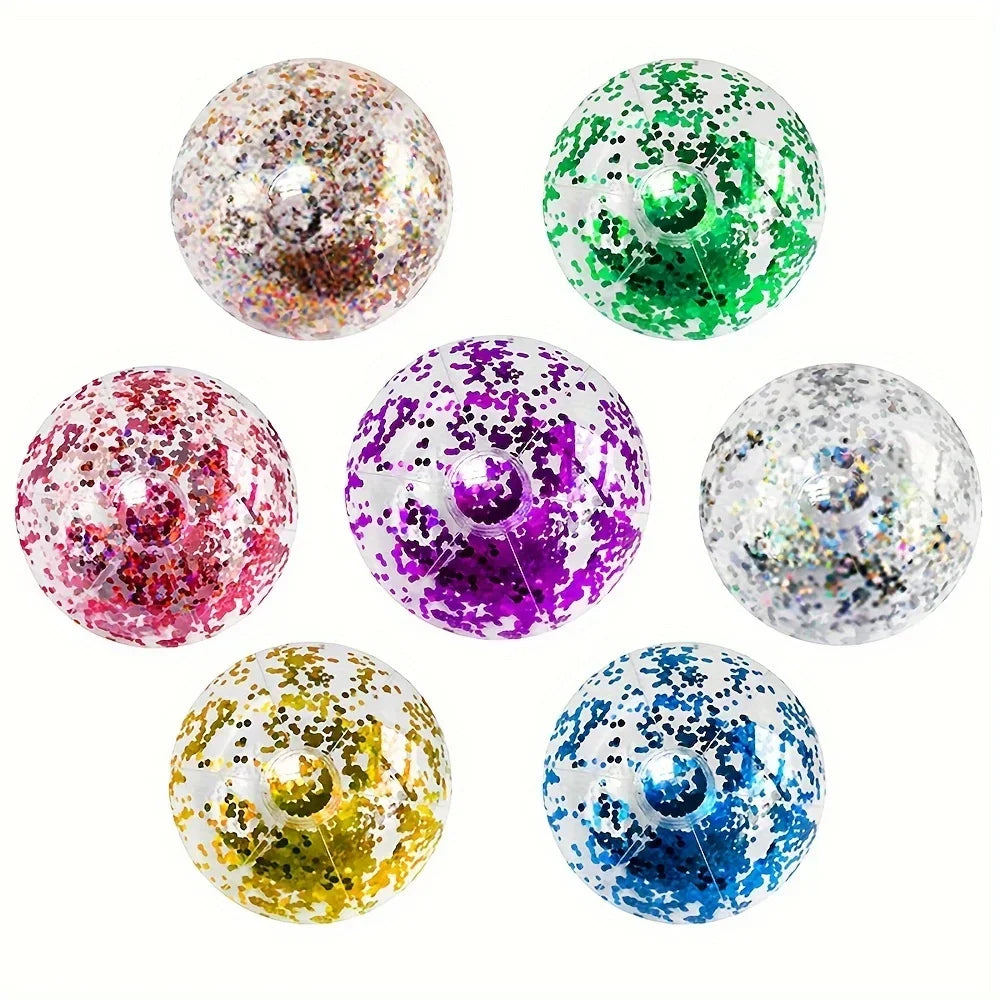 Palla gonfiabile in PVC con paillettes – colori vivaci per piscina e feste…