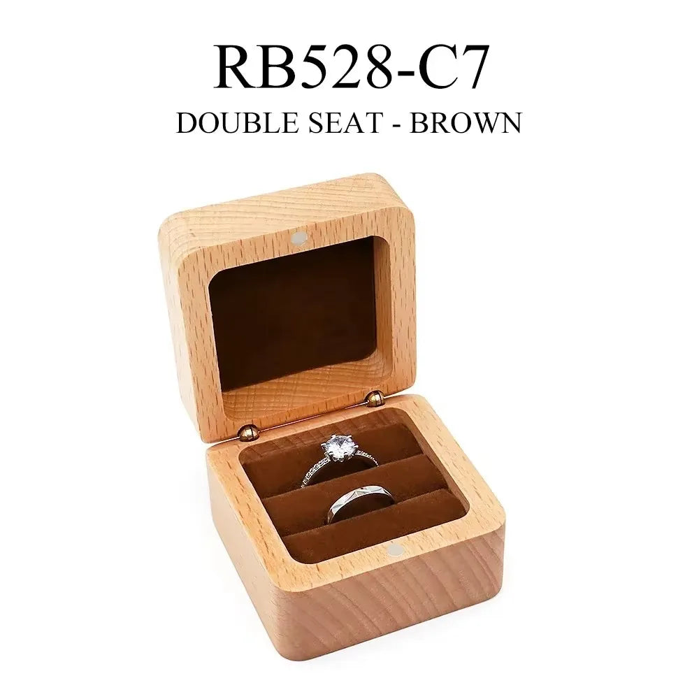 Boîte à bagues en bois de noyer pour demande en mariage, coffret à bijoux vide en bois pour boucles d'oreilles et bagues, boîte pour bague de fiançailles, boîte pour alliances, cadeau d'anniversaire