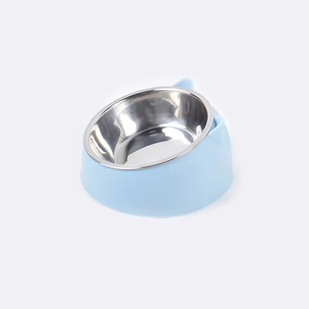 Ciotola rialzata 15° per cani e gatti, acciaio inox con base antiscivolo