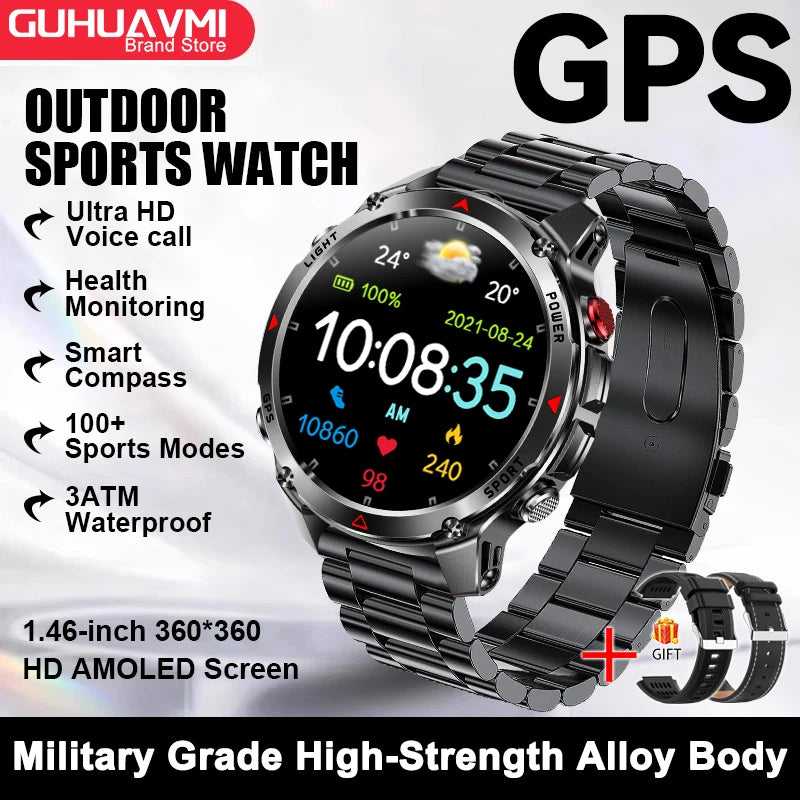 Smartwatch GPS 2026 con AMOLED 1.46", impermeabile 3ATM e batteria 540 mAh