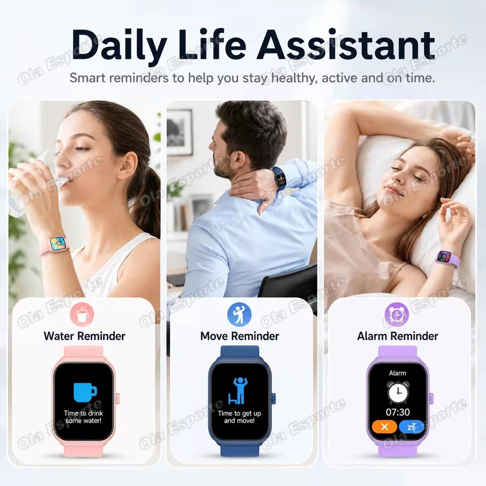Smartwatch 2.01'' Waterproof Fitness con Monitor Cardiaco e Chiamate