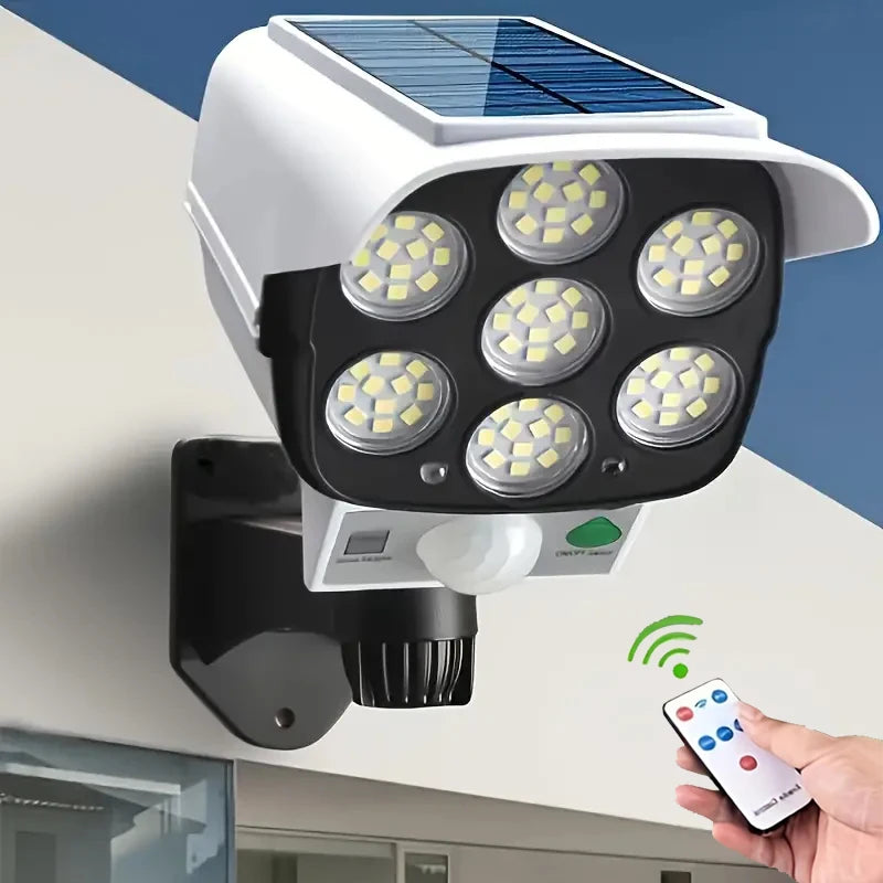 Luci Solari Sensori Movimento 2000 Lumen 77LED Wireless Sicurezza Esterna