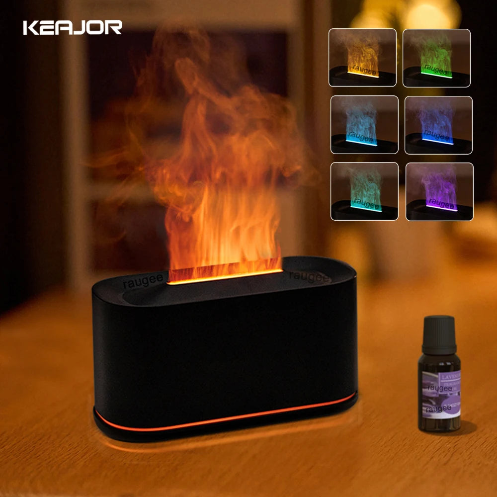 Diffusore aromaterapico con fiamma arcobaleno, luce LED e umidificazione…