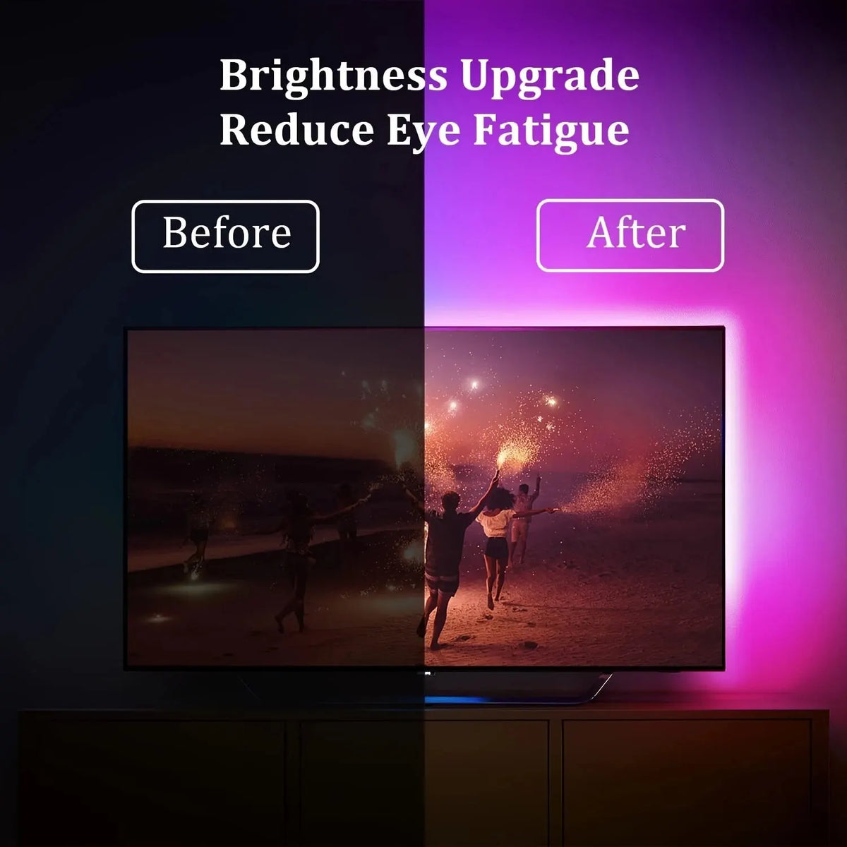 Striscia LED RGB USB 5V per retroilluminazione TV – Controllo 3 tasti