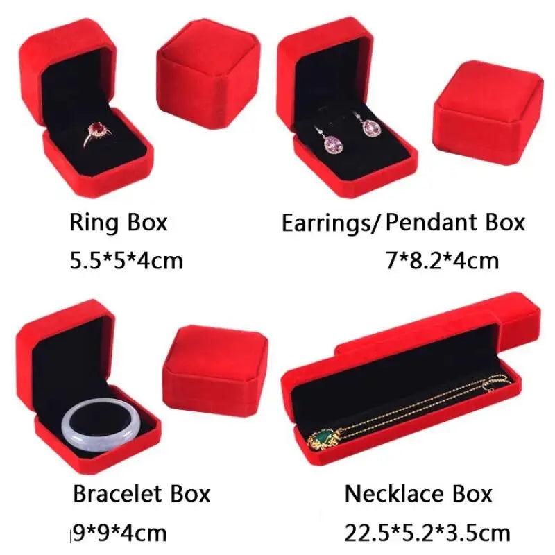 Velvet Octagon Jewelry Box Ring Necklace Earring Packaging Organizer Bulk Gift Box Ear Studs Jewelry Storage Case High Quality