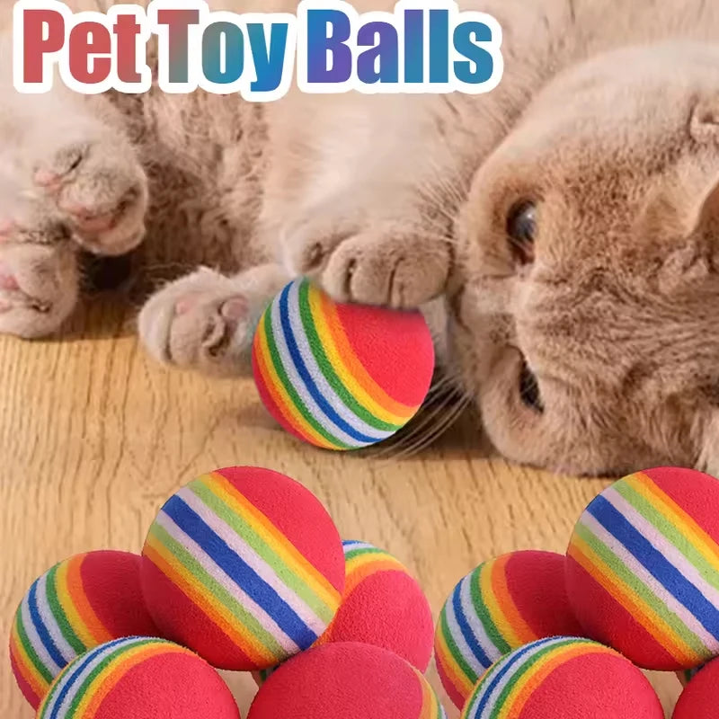 Palline EVA arcobaleno per cani e gatti – Set da 5, 10 o 30 pezzi