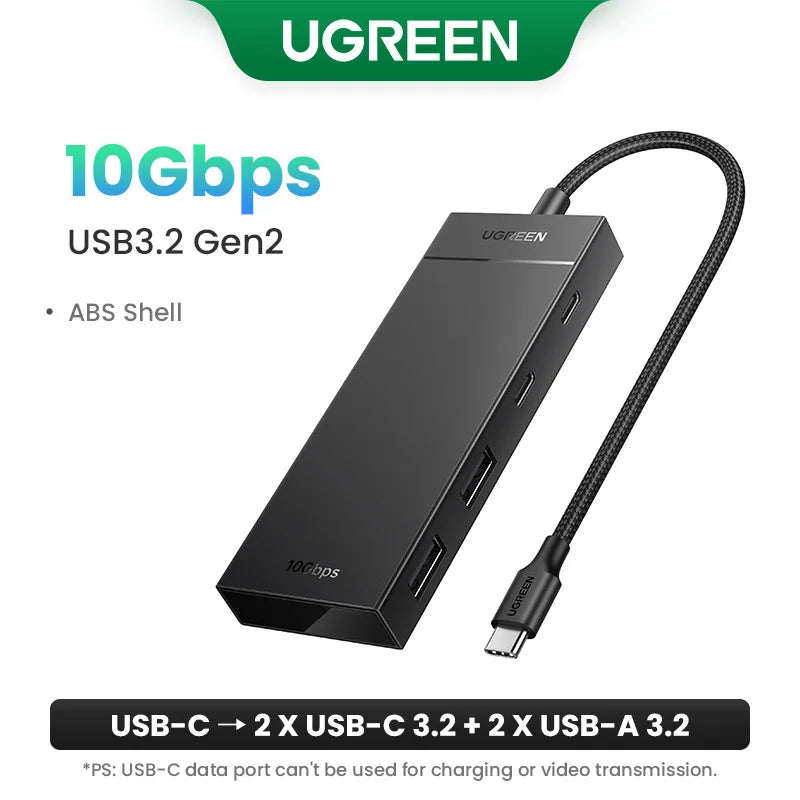 Hub USB‑C 4 porte USB 3.0 – Espansione veloce per MacBook, iPad e Android