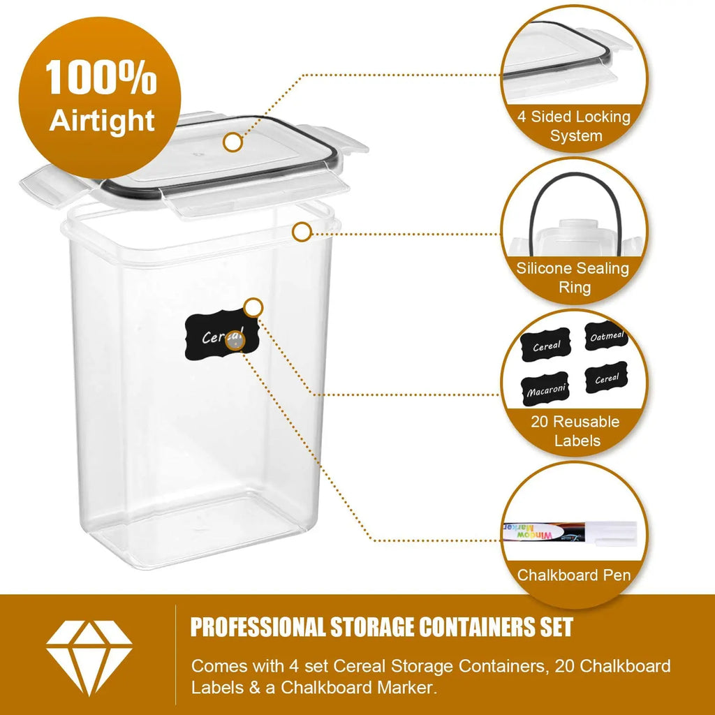 Set da 7 contenitori ermetici in plastica BPA free con etichette e penna