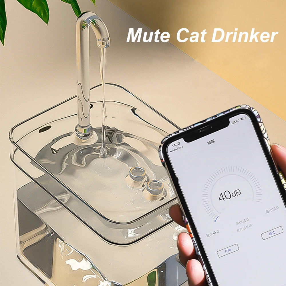 Fontana d'acqua per gatti con filtro automatico, capacità 1,5 L, silenziosa e…