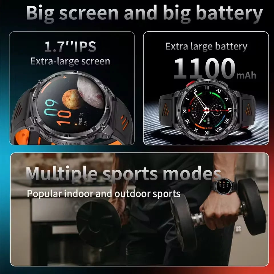 Smartwatch militare T‑Rex 3 Pro 1100 mAh GPS waterproof 5ATM – 1.73″ AMOLED