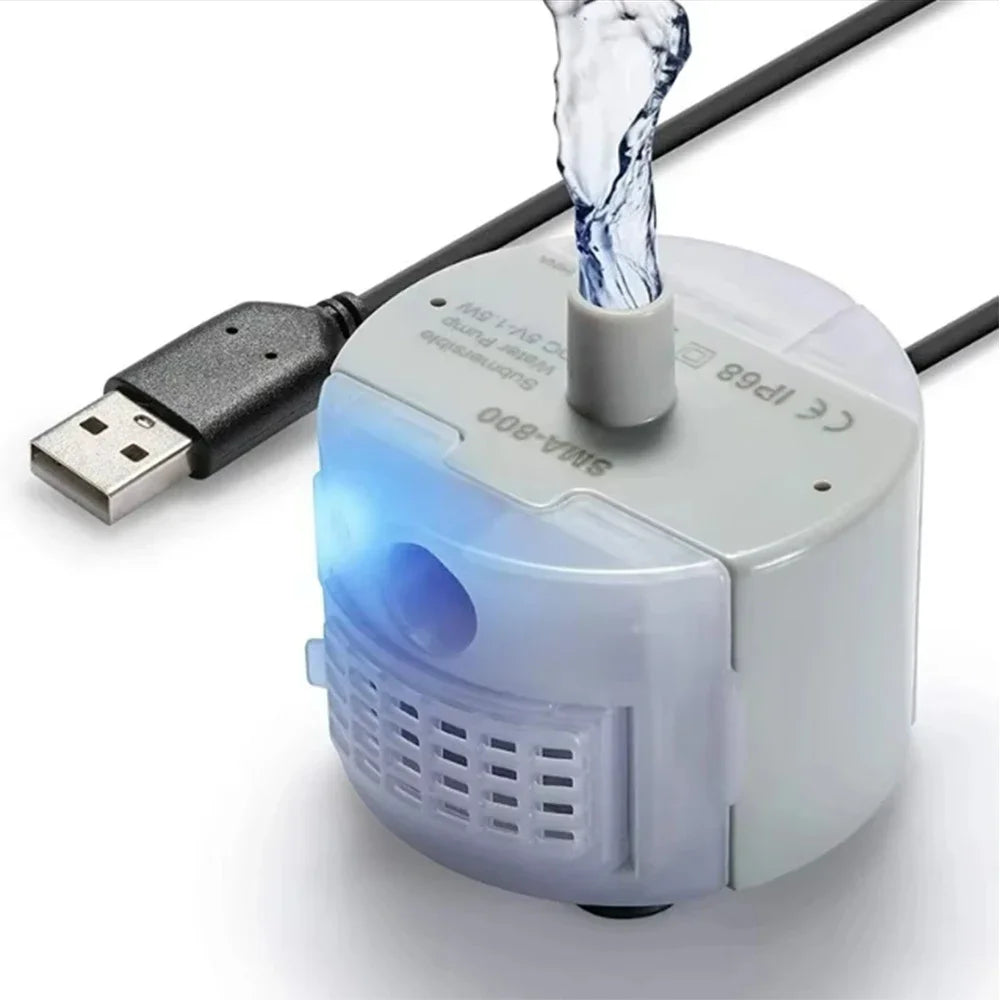 Pompa USB sommersa per fontane d'acqua per gatti, cani e acquari – 160 L/h