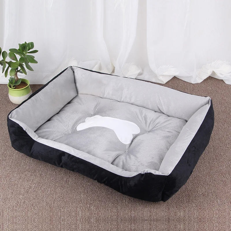 Canapé carré moelleux pour grands chiens – Coussin chaud et lavable