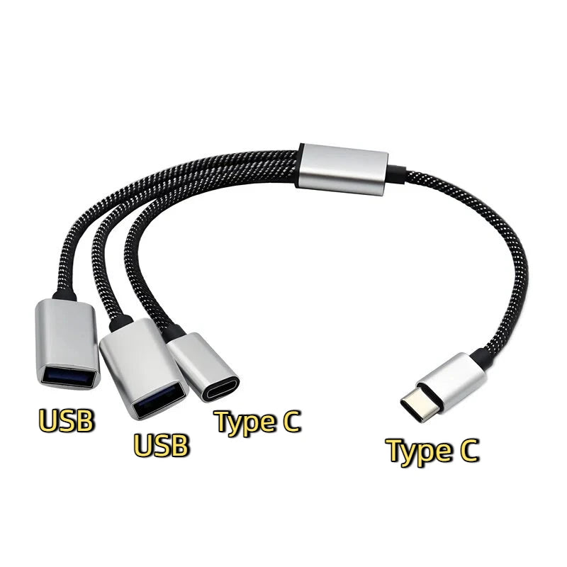 Hub USB Type-C 4 porte con supporto SSD 2.5" - Trasferimento dati veloce