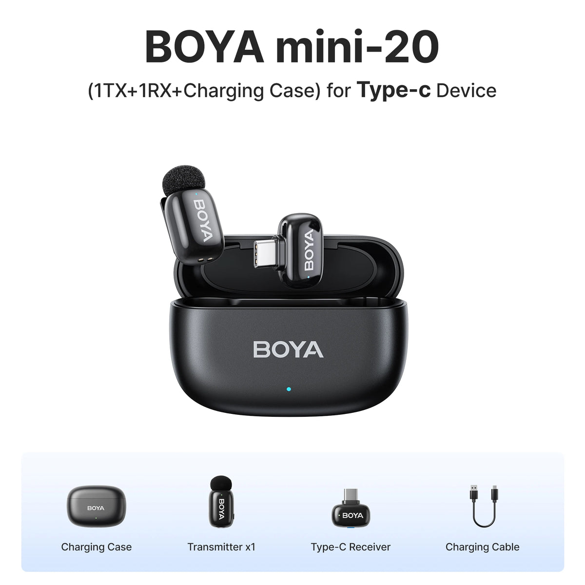 Microfono Lavalier Wireless 2.4 GHz per iPhone, iPad e Android Type‑C
