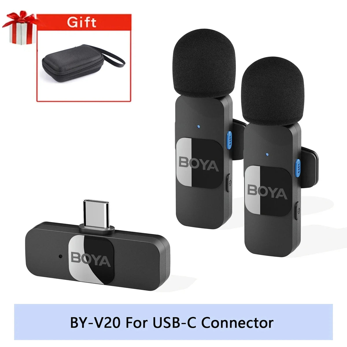 Microfono Lavalier Wireless 2.4GHz per iPhone e Android – Vlog e Streaming