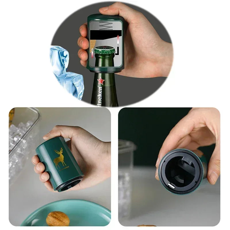 Apribottiglie Magnetico Automatico per Birra – Accessorio da Bar Portatile