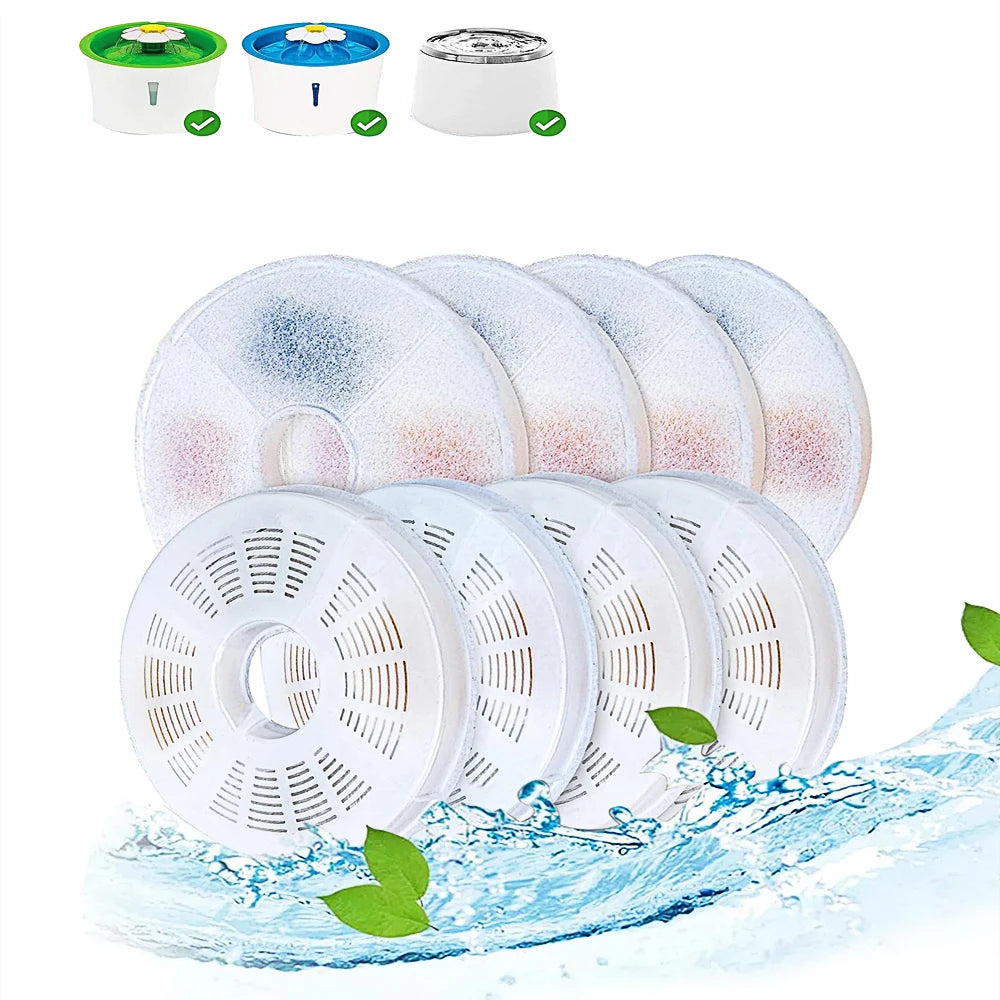 Filtro Ricambio Carboni Attivi per Fontanella Acqua Gatto Cane Rotonda