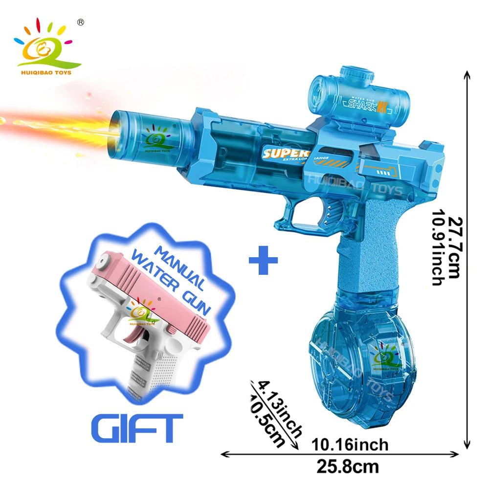 Pistola d'Acqua Elettrica con Scatto Automatico, LED e Ricarica Type‑C – 8 m
