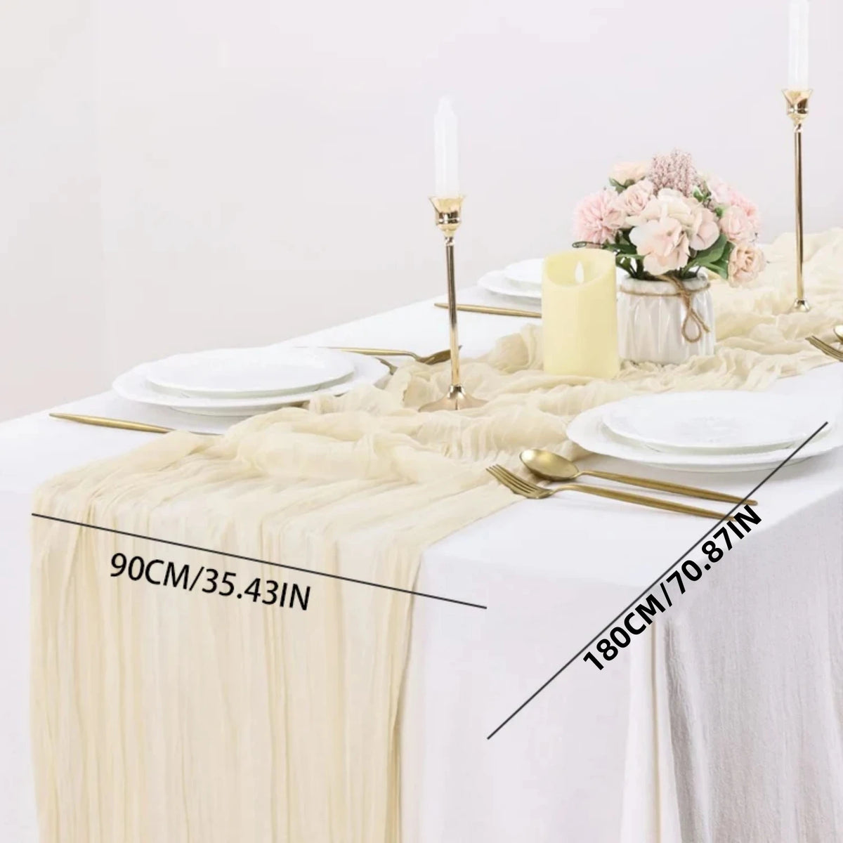 Runner da tavola in voile a rete Boho rosa e blu per matrimoni e feste