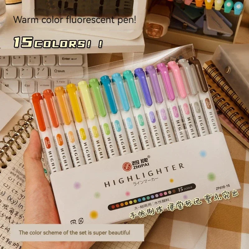 Set di evidenziatori a doppia punta 6 colori – Pastelli giapponesi