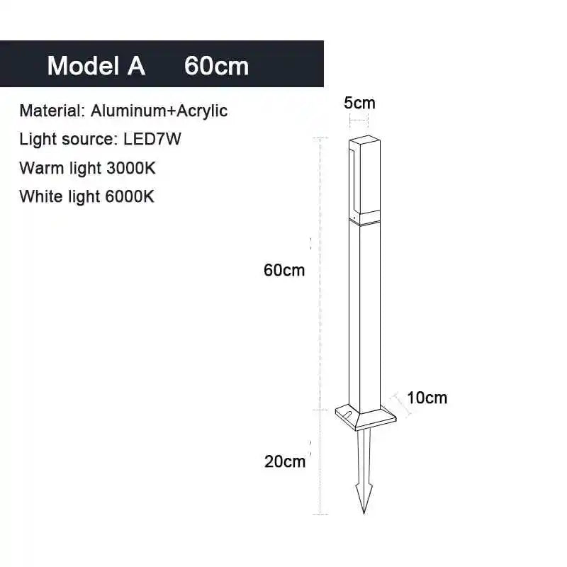 Lampada LED da Giardino Impermeabile 30-80 cm – Design Contemporaneo