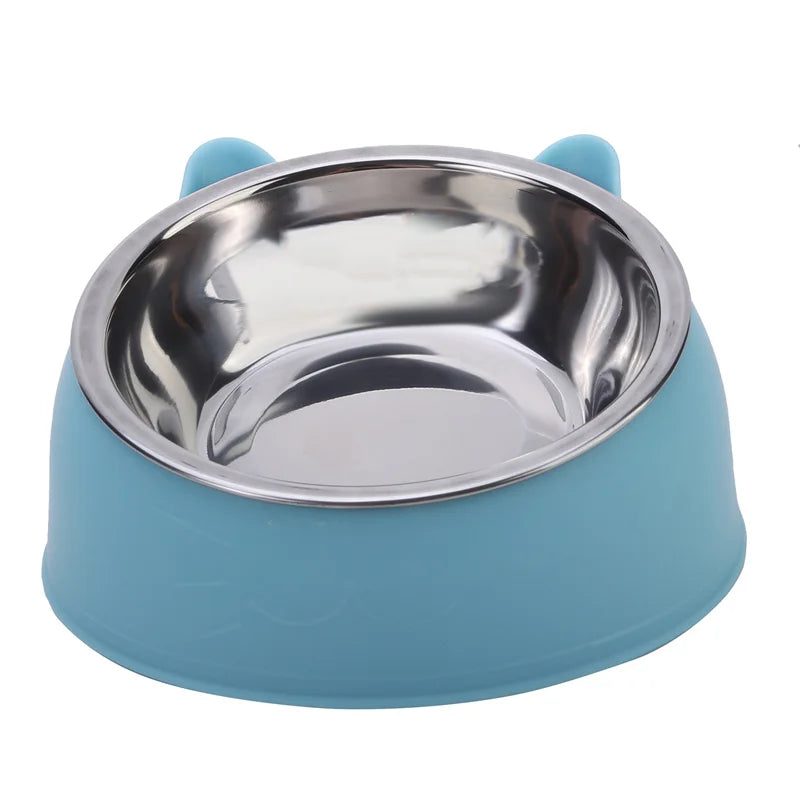 Ciotola inclinata in acciaio inox per gatti e cani – Set 2 ciotole