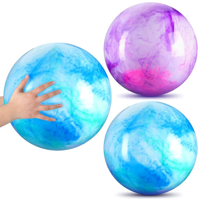 Marbleized Bouncy Balls for Kids 12Inch Sized Ball Inflatable Rubber Fun Carnival Party Beach Playground Backyard Outdoor Games