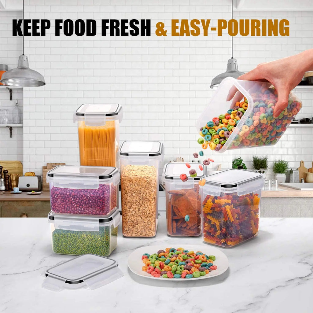 Set da 7 contenitori ermetici in plastica BPA free con etichette e penna